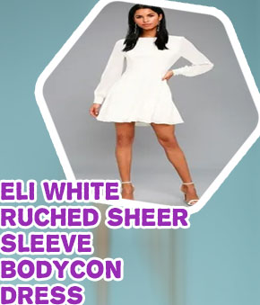 Long sleeve short white dress