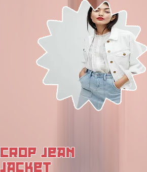 White crop jean jacket
